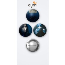 Eymi Design Billie Eilish 3'lü Metal Rozet Seti 58MM Iğneli Buton Çanta Yaka Rozeti