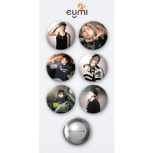 Eymi Design Lngshot Ryul ve Ohyul 6'lı Metal Rozet Seti 58MM Iğneli Buton Çanta Yaka Rozeti