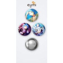 Eymi Design The Ensemble Stars Himeru 3'lü Metal Rozet Seti 58MM Iğneli Buton Çanta Yaka Rozeti