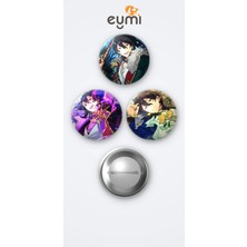 Eymi Design The Ensemble Stars Rei Sakuma 3'lü Metal Rozet Seti 58MM Iğneli Buton Çanta Yaka Rozeti