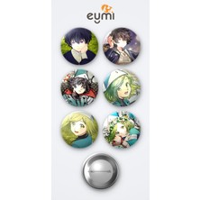 Eymi Design Witch Hat Atelier Agott ve Coco 6'lı Metal Rozet Seti 58MM Iğneli Buton Çanta Yaka Rozeti