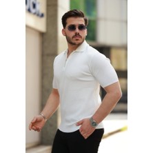 Serac Collection Erkek Fermuarlı Yakalı Kısa Kollu Tshirt