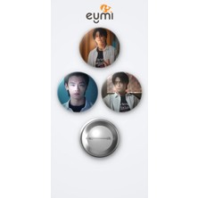 Eymi Design Night Has Come Kore Draması Go Kyeong Joon ( Cha Woo Min ) 3'lü Metal Rozet Seti 58MM Iğneli Buton Çanta Yaka Rozeti