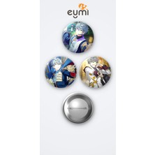 Eymi Design The Ensemble Stars Izumi Sena 3'lü Metal Rozet Seti 58MM Iğneli Buton Çanta Yaka Rozeti