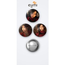 Eymi Design Resident Evil Oyunu Ada Wong Oyun 3'lü Metal Rozet Seti 58MM Iğneli Buton Çanta Yaka Rozeti