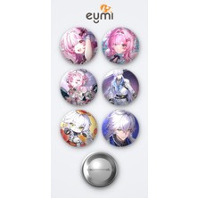 Eymi Design Nte Neverness To Everness Chiz Oyun Rozet ve Baicang Oyun Rozet 6'lı Metal Rozet Seti 58MM Iğneli Buton Çanta Yaka Rozeti