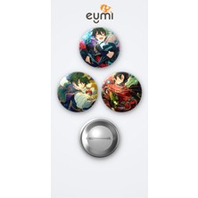 Eymi Design The Ensemble Stars Mika Kagehira 3'lü Metal Rozet Seti 58MM Iğneli Buton Çanta Yaka Rozeti