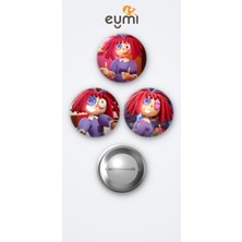 Eymi Design Tadc The Amazing Digital Circus Animesi Ragatha Anime 3'lü Metal Rozet Seti 58MM Iğneli Buton Çanta Yaka Rozeti