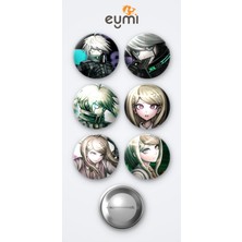 Eymi Design Danganronpa K1-B0 ve Kaede Akamatsu 6'lı Metal Rozet Seti 58MM Iğneli Buton Çanta Yaka Rozeti