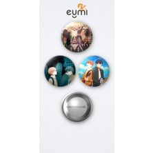 Eymi Design Given Ritsuka Uenoyama ve Mafuyu Sato 3'lü Metal Rozet Seti 58MM Iğneli Buton Çanta Yaka Rozeti