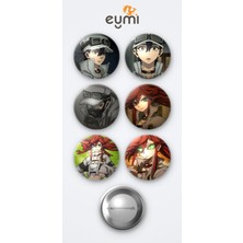 Eymi Design Gachiakuta Follo Tunito Anime ve Riyo Reaper Anime 6'lı Metal Rozet Seti 58MM Iğneli Buton Çanta Yaka Rozeti