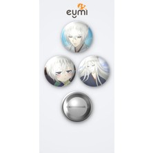 Eymi Design Kamisama Kiss Animesi Tomoe 3'lü Metal Rozet Seti 58MM Iğneli Buton Çanta Yaka Rozeti