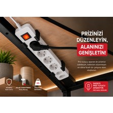 Veriqo 3D Masa Altı Uzatma Kablosu Tutucu Kablo Prizi Sabitleme Aparatı Vida Montajlı Siyah