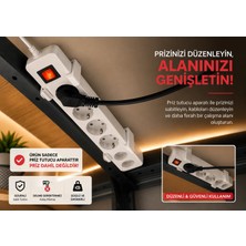 Veriqo 3D Masa Altı Uzatma Kablosu Tutucu Kablo Prizi Sabitleme Aparatı Vida Montajlı Beyaz