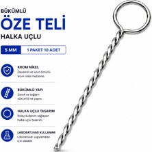Labolist Bükümlü  Öze Teli Halka Uçlu  5 mm 1 Paket 10 Adet