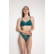 TeOra Store Yeşil Destekli Slip Külotlu Dantelli Sütyen Takımı 4007