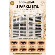 Takma Kirpik Seti – 8 Farklı Model Cluster Kirpik Anime Manga Wispy Doğal ve Hacimli