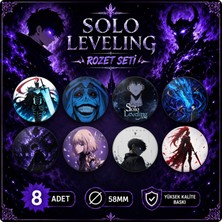 Mashspot 8'li Solo Leveling Anime Rozet Seti 58MM Çanta Ceket Rozeti