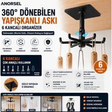 Anorsel Çok Amaçlı 360° Dönebilen 3m Yapışkanlı Askı Mutfak Banyo Dolap Altı Organizer