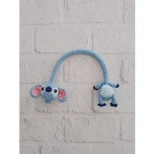 Sevimli Mavi Uzaylı Charm Direksiyon ve Çanta Süsü Amigurumi Organik Oyuncak