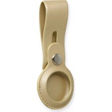 Magicool Airtag Askılı Deri Kılıf - Gold