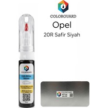 COLORGUARD Opel 20R Safir Siyahı İğneli ve Fırçalı Özel Tasarım Şişe Rötuş Boyası ve Profesyonel Rötuş Çeliği Seti