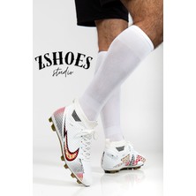 Zshoes Erkek Gümüş Yeni Renk Halı Saha/çim Saha Çoraplı Bağcıklı Esnek Çocuk-Genç-Yetişkin Krampon (31-44)
