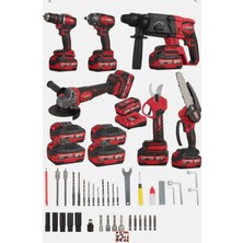 Kimmeer Plus Pro Serisi 21V 6'lı Setkırıcı/delici Hilmi, Taşlama,somun Sıkma ,matkap ,budama Makası ve Testeresi