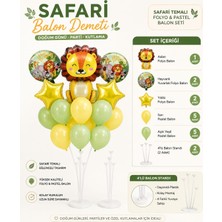 Deha Parti  Safari Konsept Balon Süsleme Seti Doğum Günü Balon Set Aslan Folyo Pastel Balon
