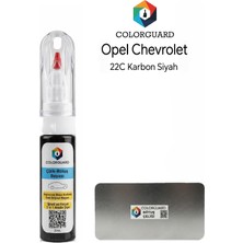 COLORGUARD Opel Chevrolet 22C Karbon Siyah İğneli ve Fırçalı Özel Tasarım Şişe Rötuş Boyası ve Profesyonel Rötuş Çeliği Seti