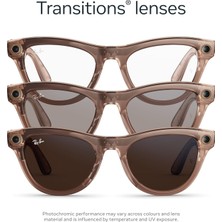 Ray-Ban Meta Skyler Gen 2 Kamera ve Bluetooth Özellikli Akıllı Gözlük | Parlak Peach – Şeffaf → Kahverengi (Transitions)