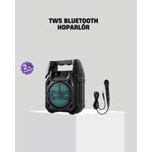 6.5 Inç Bluetooth Hoparlör Mikrofonlu Taşınabilir Karaoke ve Parti Sistemi - 1979-7172