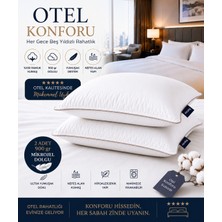 Viscolog 2liotel Konforu Rahat Mikrojel Yastık %100 Pamuk Kumaş 900 gr Dolgu Hipoalerjenik Nefes Alan 50X70 cm (Tela Çantalı)
