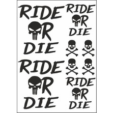 Moto Prime A4 Sticker 127 Tek Paket Çoklu Sticker Ride Or