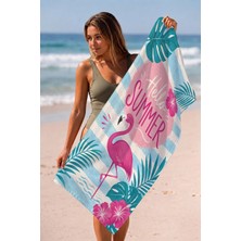 Valerine Life Plaj Havlusu 70X140CM Havuz Spa Sauna Spor Pamuklu Emici Flamingo Summer