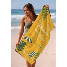 Valerine Life Plaj Havlusu 70X140CM Havuz Spa Sauna Spor Pamuklu Emici Summer Happy Place