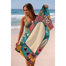 Valerine Life Plaj Havlusu 70X140CM Havuz Spa Sauna Spor Pamuklu Emici Pop Art Beach Days