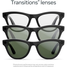 Ray-Ban Meta Skyler Gen 2 Kamera ve Bluetooth Özellikli Akıllı Gözlük | Parlak Siyah – Şeffaf → Grafit Yeşil (Transitions)
