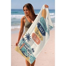 Valerine Life Plaj Havlusu 70X140CM Havuz Spa Sauna Spor Pamuklu Emici Summer Surf Sand Sun