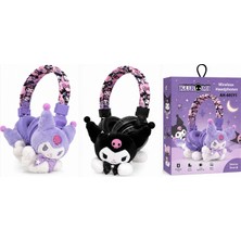 Azurtech Kuromi AH-601Y1 Çocuk Bluetooth Kulaklık Peluş Oyuncaklı Kablosuz Kulak Üstü Kulaklık