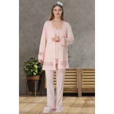 raia  1525 Pudra Sabahlıklı Lohusa Pijama Takımı