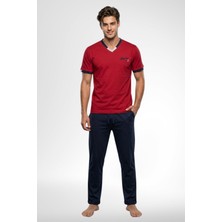raia  4005 Bordo %100 Pamuk Erkek Pijama Takımı
