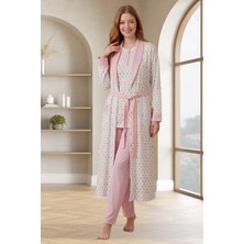raia  6358 Pembe Kadın Uzun Sabahlıklı Pijama Takımı