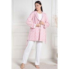 raia  6100 Pembe Sabahlıklı Şardonlu Hamile Lohusa Pijama Takımı