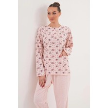 raia  6314 Pudra Kadın Büyük Beden Pijama Takımı