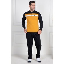 raia  2763 Sarı %100 Pamuk Büyük Beden Erkek Pijama Takımı