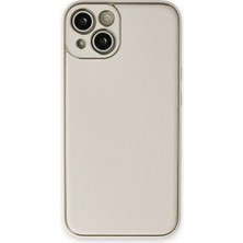 Kmrsfres Newface Iphone 14 Plus Kılıf Coco Deri Silikon Kapak - Beyaz
