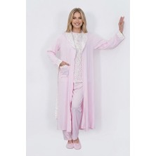 raia  6397 Pembe Kadın Uzun Sabahlıklı Pijama Takımı