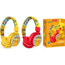Azurtech Pokémon Pikachu AH-601X Çocuk Bluetooth Kulaklık Kablosuz Kulak Üstü Kulaklık