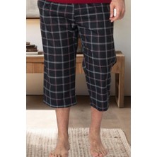 raia  3006 Siyah Ekoseli Erkek Capri Alt Pijama